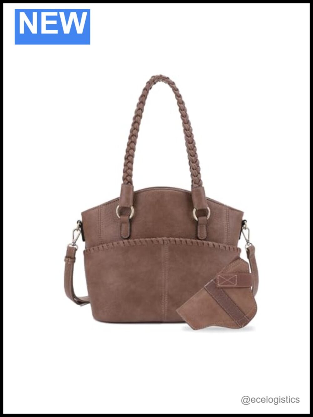 Concealed Carry Tote Satchel Faux Leather Purse with Lock and Key Crossbody
